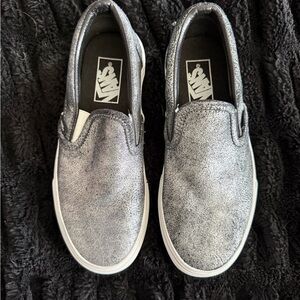 Vans Slip-On Metallic Silver Casual Shoes